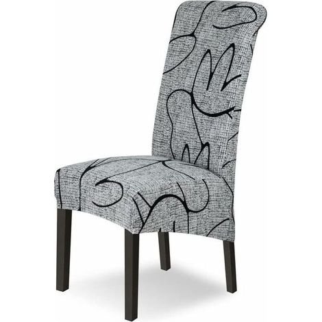 4-teiliges Stretch-Stuhlhussen-Set, extra große Esszimmerstuhlhussen, abnehmbar und waschbar, ideal für Esszimmer, Hotel und Küche (1/4)