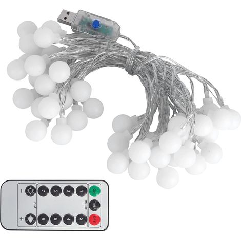 Lichterkette mit Kugeln – 8 Modi – wasserdichtes PVC – für draußen / Weihnachten / Partys / Zuhause – vielseitig