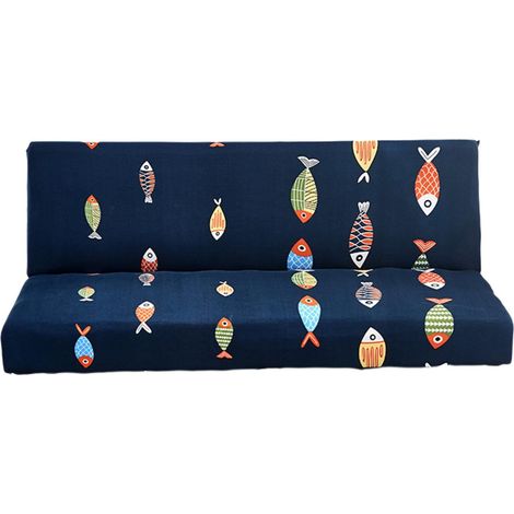 Housse de futon imprimée, protection de meubles en polyester, polyester extensible, couleur poisson (1/5)