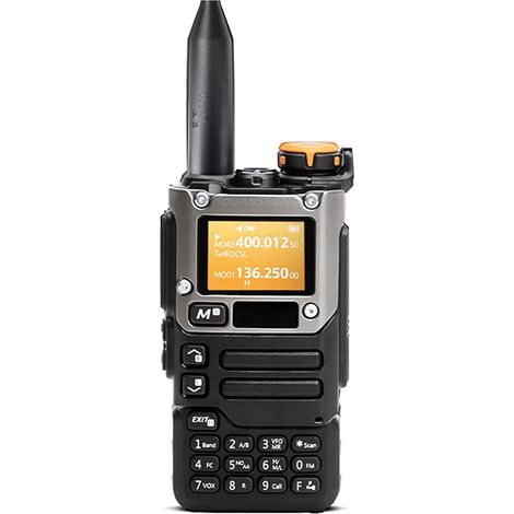 Talkie-walkie QUANSHENG UV-K6 5W, interphone VHF/UHF bibande, réception AM/FM, alarme météo NOAA, batterie intégrée, chargement USB-C (1/2)