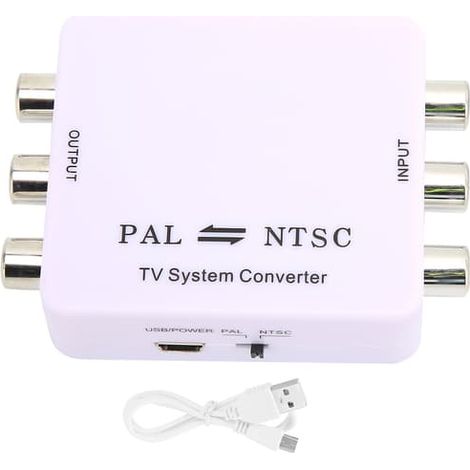 BelleRise - Convertisseur de format PAL/NTSC mini adaptateur de conversion mutuelle pour lecteurs/enregistreurs DVD et systèmes TV (1/5)