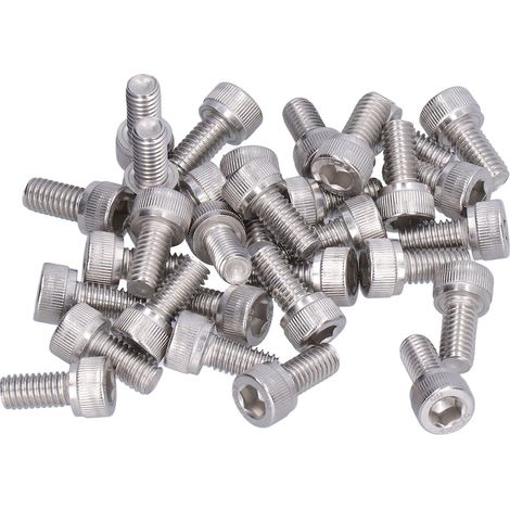 Vis 30 pièces M6x12 inox 304 A2-70 tête cylindrique creuse six pans creux DIN 912 boulonnerie complète (1/5)