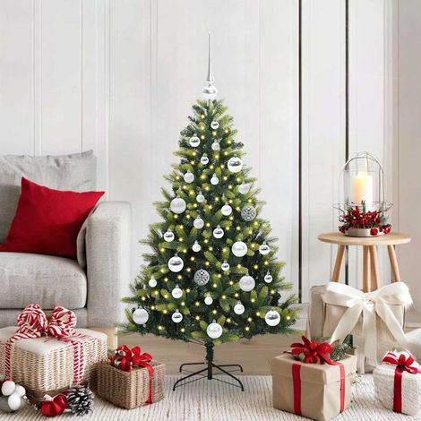 Künstlicher geflammter Weihnachtsbaum 150 LEDs Grün 120 cm (1/5)