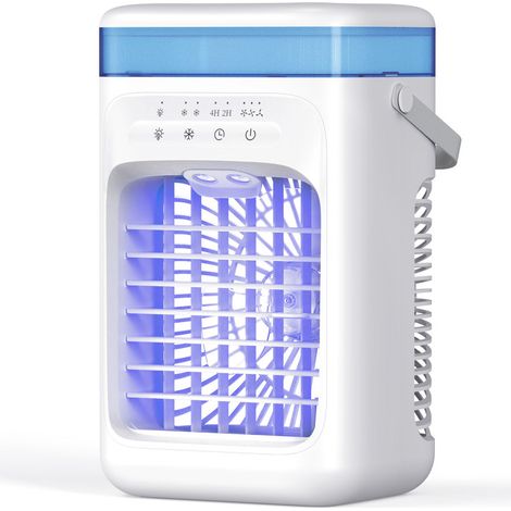 Ventilador refrescante – 3 velocidades – 2 modos de nebulización – depósito de 1000 ml – temporizador de 2/4 horas – luz LED – enfriamiento rápido (1/5)