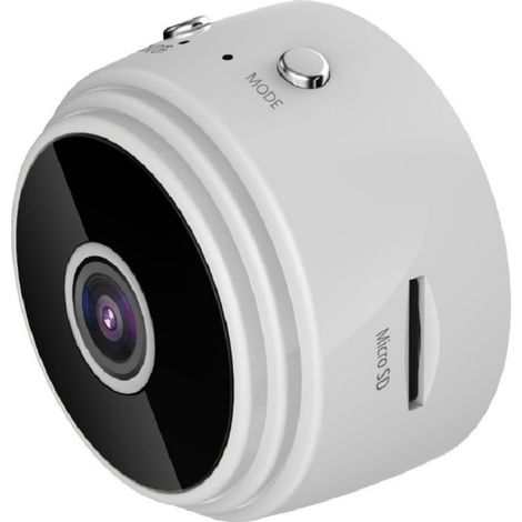Mini caméra espion cachée 1080P HD, petite caméra espion sans fil pour la surveillance de votre domicile, caméra espion WiFi avec audio (blanche)