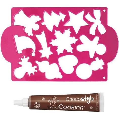 Plaque découpoirs à biscuits Noël + 1 Stylo chocolat