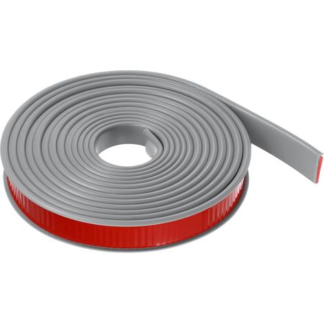 Bord de Chant en U 25/32" x 19.7ft (20mm x 6m) Auto-adhésif TPE, Ruban de placage Flexible, Bande de Protection Souple pour Meubles, Armoire, Table, réparation, Gris (1/5)
