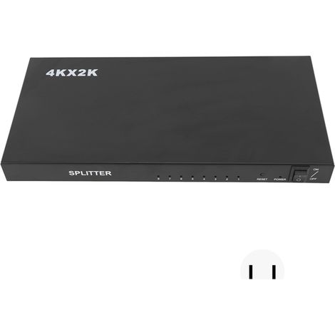 Répartiteur vidéo composite 4K HD 1 entrée 8 sorties, alimentation AC 100-240V, prise US, pour DVD, STB, consoles de jeux. (1/5)