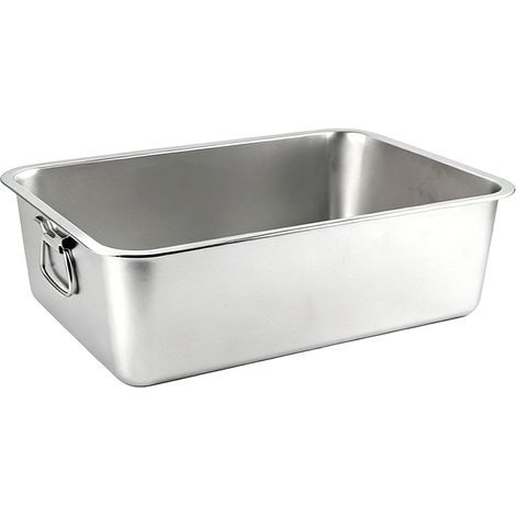 Bac A Litiere - Inox - XXL - Pour Grands Chats Et Lapins - 70 x 50 x 18 cm - Poignees Integrees - 1 Unite (1/5)