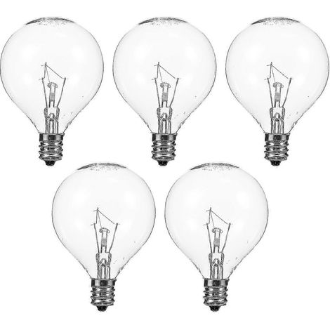 Lot de 5 lampes diffuseurs de parfum E12 pour cire parfumée, ampoule globe transparente de 25 W à intensité variable. (1/4)