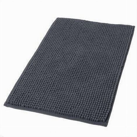 Trade Shop - Tappeto Tappetino Antiscivolo Per Bagno Arredo 40 X 70cm Nero Grigio Scuro 69743 - (1/2)