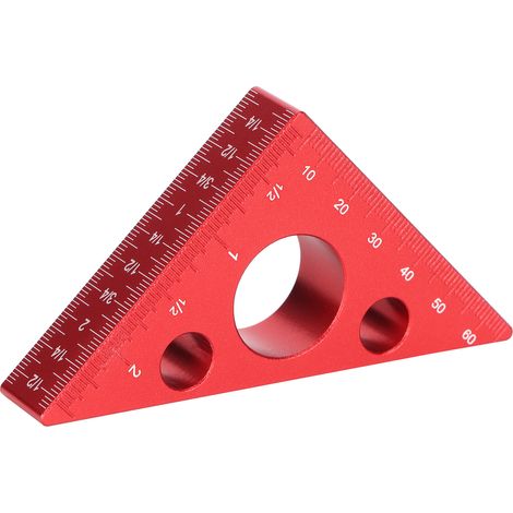 Règle triangulaire en alliage d'aluminium, règle de hauteur épaisse, outil de mesure pour le travail du bois et le bricolage (1/5)