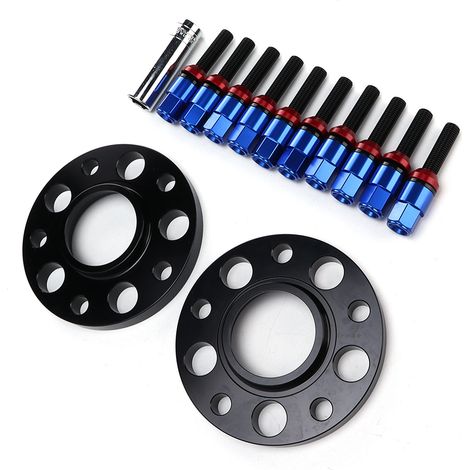 Kit d'entretoises de roue à centrage par moyeu avec bride de 15 mm (0,6 po) et boulons, compatible avec les modèles BMW Série 1, 3, 5, 6, 7 et 8 (Z3, Z8, M3, M5, bleu). (1/5)
