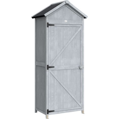 GagaAbri de jardin en bois 77x52,5x178 cm avec etagere et plan de travail (1/5)