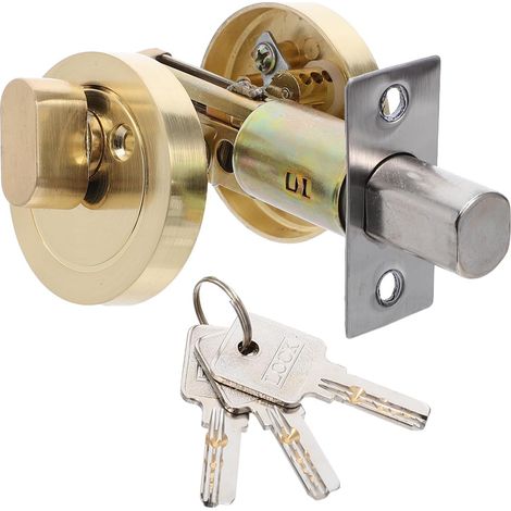 Serrure À Pêne Dormant À Cylindre Unique Pour Porte Intérieure Verrou De Sécurité Avec 3 Clés Installation Facile Pour Porte De Chambre Et Salle De Bain 3.94 X 3.15 X 2.17 Pouces (1/5)