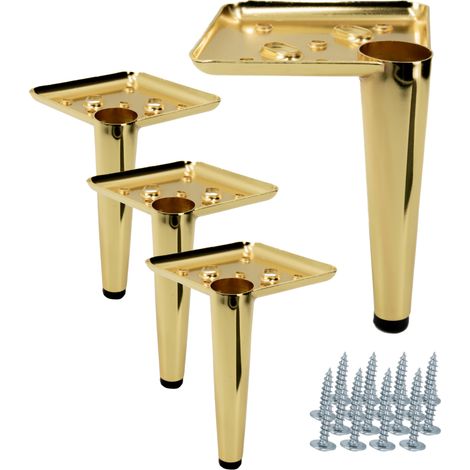 4er-Set Möbelbeine, goldfarbener Chromstift, Höhe 13 cm (1/5)