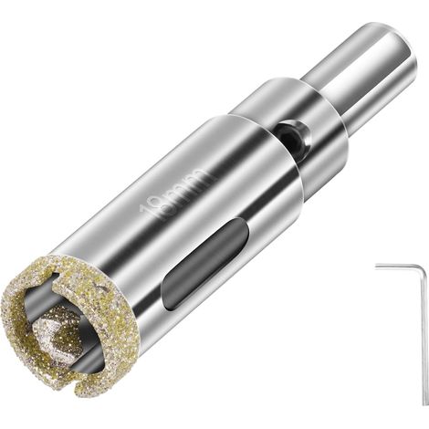 Scie Cloche Diamant 18 mm, Foret Diamant avec Foret Guidage Central, Scie Cloche Carrelage avec Revêtement de Surface en Diamant pour Coupe de Verre, Carrelage, Céramique, Marbre, Calcaire