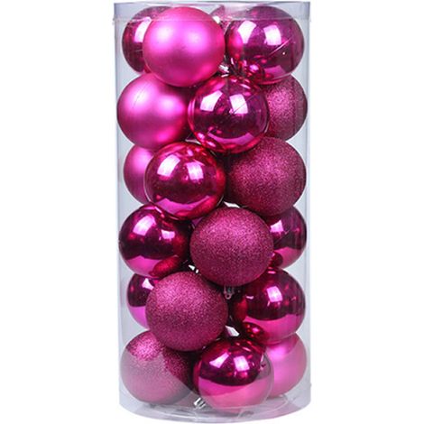 Lot de 24 Boule de Noël, 40 mm, Plastique, Incassable, Suspendre, Sapin, Fêtes (1/5)