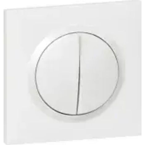Legrand - Double interrupteur ou va-et-vient dooxie 10AX 250V livré avec plaque carrée (1/3)