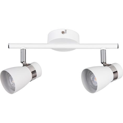lampada faretto parete soffitto enali orientabile 2 luci bianco GU10 (1/5)