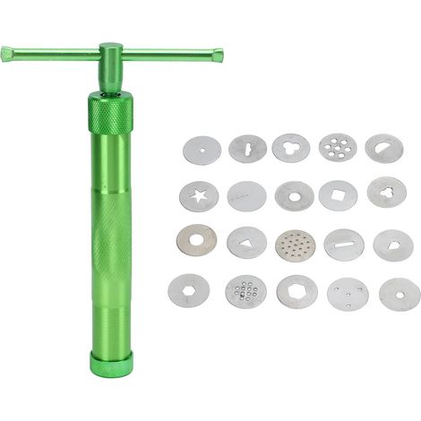 Estrusore per pasta di zucchero in acciaio inox, estrusori per argilla per ceramica, set di utensili rotanti per la decorazione di torte e fondente. (1/5)