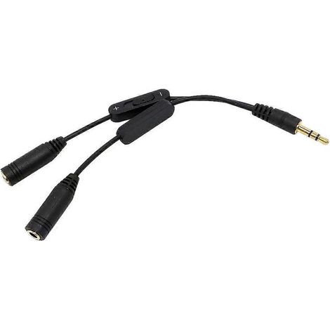Adaptateur répartiteur audio en Y plaqué or pour casque et micro, prise jack 3,5 mm mâle vers 2 femelles, compatible tablette, téléphone portable et PC. (1/3)