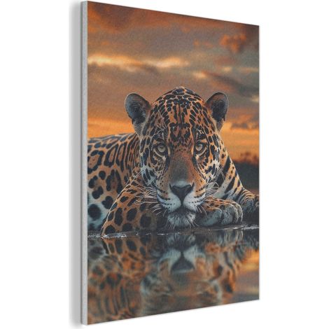 QUADRO ACUSTICO Natura - Leopardo - Animale - Tramonto - Moderno 70x100 cm (1/5)