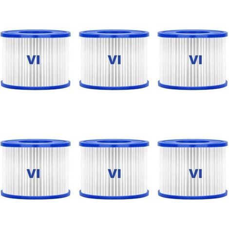 Filtre Spa Bestway - Typ VI - 6 Stück - Zylinderform - Zur Wasserfiltration