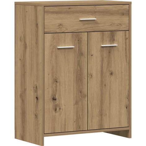 Mobiletto da bagno classico contenitore 60 x 33 x 80 cm design elegante finitura opaca in rovere ingegnerizzato realizzato artigianalmente 020050839