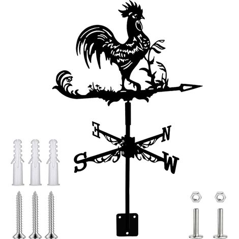 Garden Weather Vane Metal Roof Weathervane  Retro Garden Weathervane  Metal Wind Indicator  Outdoor Roof Decoration  Easy to Install (1/5)