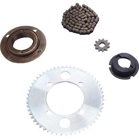 Chaîne 25H 82 maillons, pignon 11T 25H trou de 10 mm, pignon 55T4 trous, kit adaptateur de volant moteur pour motos et quads (1/5)
