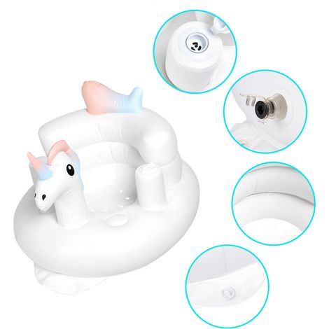 Chaise bébé gonflable à motif animaux mignons, grande base en PVC souple et confortable. (1/5)