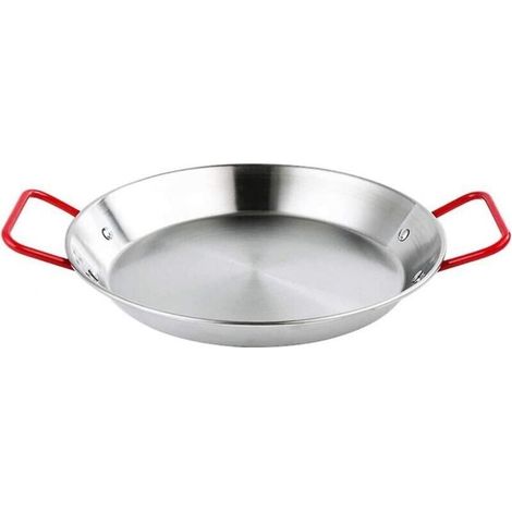 Poêle à Paella Antiadhésive Inox Plat à Paella 32cm (1/4)