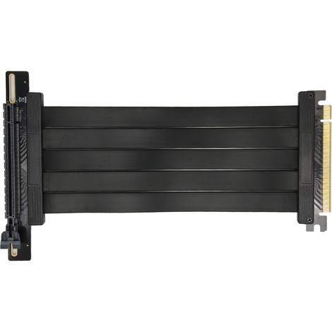 Câble riser PCIe 4.0 x16 pour carte graphique, câble d'extension coudé à 90°, adaptateur GPU haute vitesse, noir (1/5)