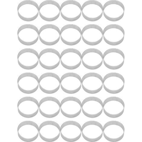 30 Pièces 6 cm Anneau à Circulaire Dessert Perforation En Acier Inoxydable Aux Fruits Quiche Gâteau Mousse Moule Cuisine Moule de Cuisson (1/3)