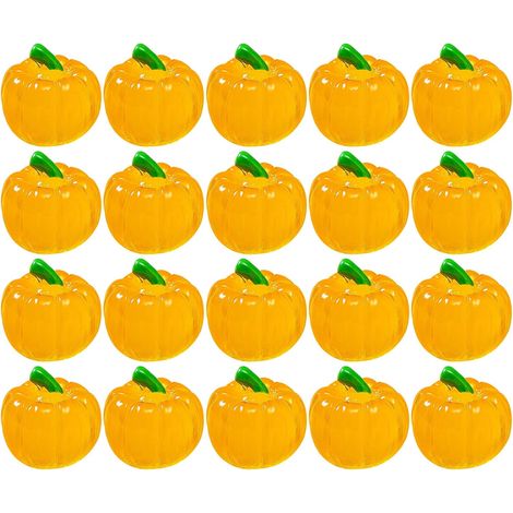 Figurine Citrouille Lumineuse en Résine Orange Réaliste pour Décoration Halloween Automne, pour Artisanat DIY et Remplissage de Vase (1/5)