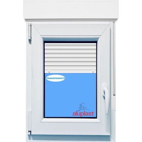 Ventana PVC 700x1155 Blanca Oscilobatiente Izquierda con Persiana Vidrio Transparente (1/3)