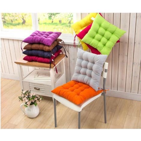 Coussin De Chaise - 40x40 Cm - 100% Coton - Style Classique - Lot De 4 (1/4)