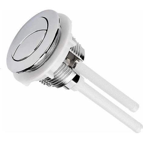 Bouton de réservoir de toilette - Pièce unique, diamètre 38 mm, matériau ABS, couleur argent (1/5)