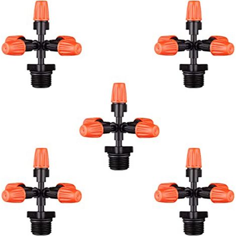 Micro Spray - Adjustable Flow Dripper - For Drip Irrigation System - Greenhouse Garden Lawn - Set Of 5 (1/5)