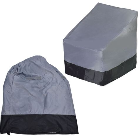 Housse imperméable pour canapé une place, housse anti-poussière pour table et chaises de jardin, coloris gris et noir (1/5)