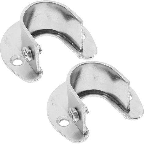 Support de tringle à vêtements TIDTALEO en forme de U, rond, en acier inoxydable, lot de 2, installation facile pour les particuliers (1/5)
