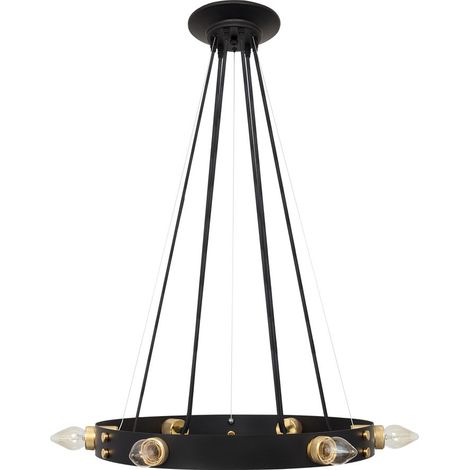 Lámpara de techo colgante DULCINEIA 6xE27 60d Negro/Oro (1/3)