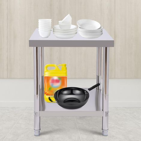 Arbeitstisch Küche 60 x 45 x 80 cm Edelstahltisch bis 400 kg belastbar Küchentisch Gastronomie Tische für Küchen Hotels Bäckereien Wäschereien Arztpraxen Tierkliniken (1/5)