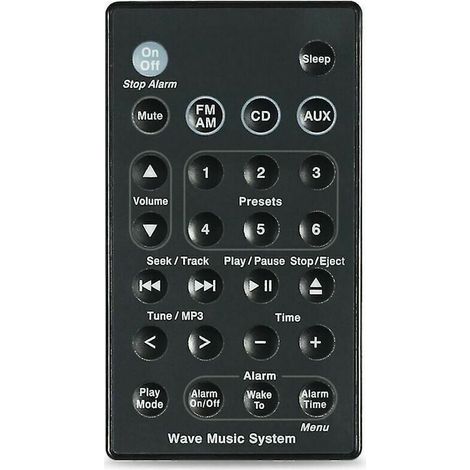 Télécommande de Rechange pour AWR1B1 AWR1B2 AWRCC4 AWRCC7 AWRCC8 pour système de Musique Bose Wave Noir (1/5)