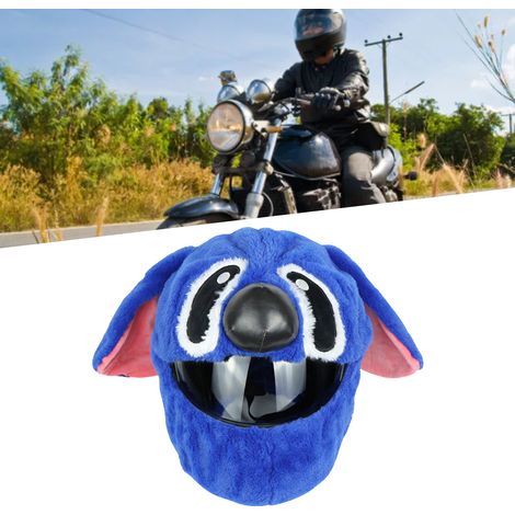 Housse de casque moto style cartoon, anti-vent, doux, coton PP élastique, couvre-casque mignon bleu pour conduite extérieure (1/5)