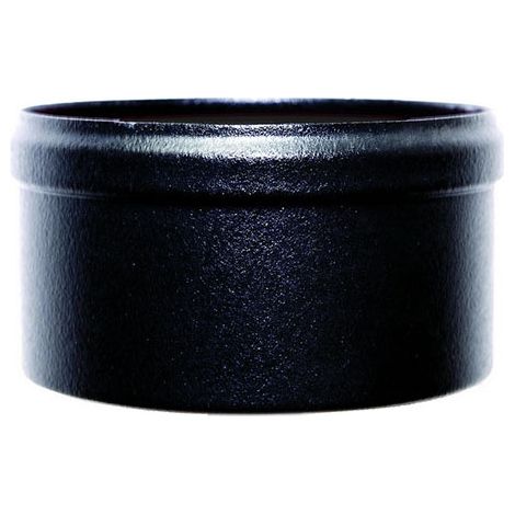 MBM – Bouchon condensat 80 mm fermé en acier inox peint noir – Joint haute température – Compatible avec conduits de fumée pellets