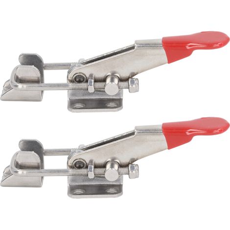 Lot de 2 loqueteaux réglables avec anneau de traction, serrure de fermeture en acier inoxydable 304 pour porte, tiroir et armoire (1/5)