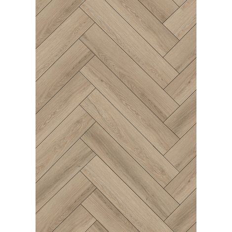 Mexen Palmdale Vinylplatten Fischgrätenmuster 570 x 95 mm LVT Dryback 2,5 mm, PVC-Unterlage, 4 V-Fuge, Eiche (1/2)