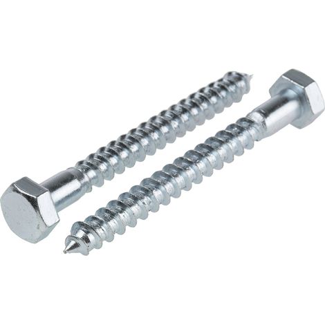 Vis tire-fond, 8mm x 75mm, en Acier, en Acier trempé ( Prix pour Sachet de 25 )